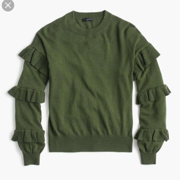 J. Crew Ruffle Sleeve Sweater